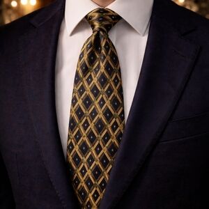 MULBERRY Made in Italy Vintage Handcrafted Silk Abstract Print Tie